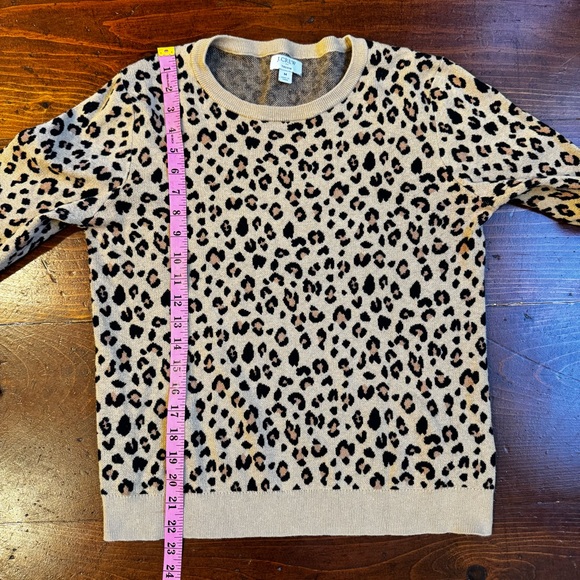 J. Crew Teddie 100% Cotton Sweater Leopard Print Sweater. Size M. - Picture 8 of 9